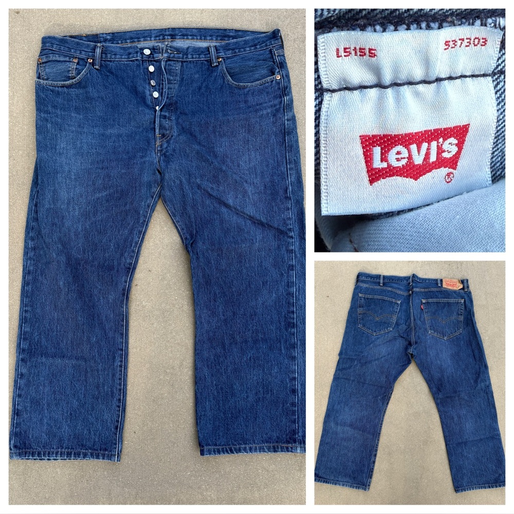 Vintage 501 Levi's Button-fly Original Fit Denim Blue Jeans 42x30 Timeless